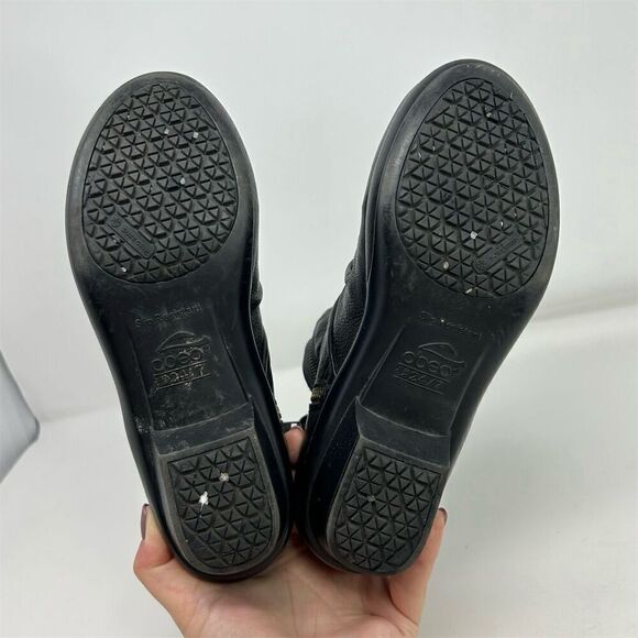 Abeo Women's Calla Black Ruched Leather Ankle Booties Size 7 Outside Zipper - Picture 10 of 15